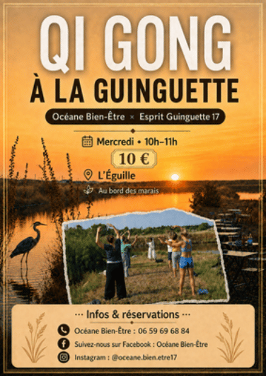 Affiche Qi Gong à la Guinguette créée pour Esprit Guinguette 17